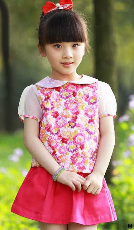 پیراهن دخترانه کره ای گلدار