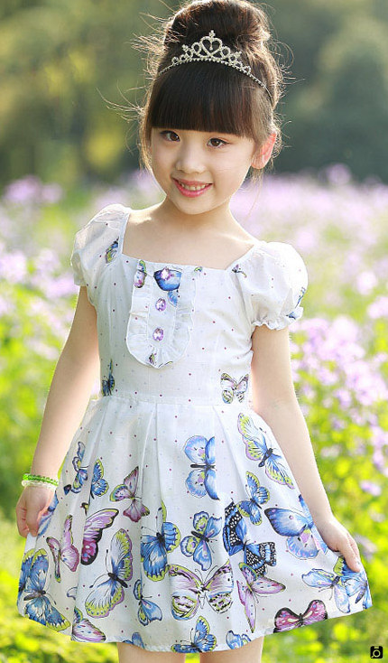 پیراهن کوتاه کره ای دخترانه با پارچه زیبا
