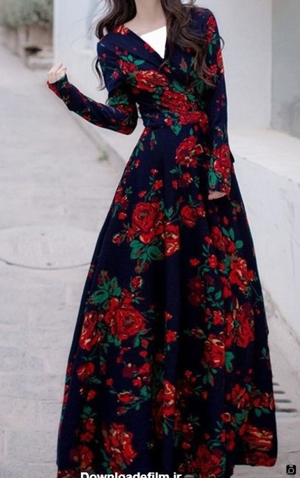 مدل لباس گلدار مجلسی شیک