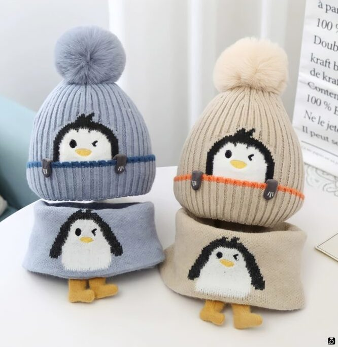 شال و کلاه پنگوئن بچگانه خاص