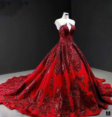 لباس پرنسسی نامزدی قرمز شیک