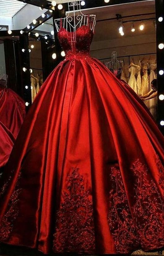 لباس عروس پرنسسی قرمز لاکچری