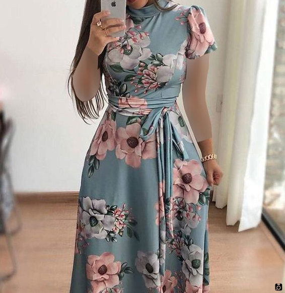 پیراهن مجلسی زنانه با پارچه گل گلی بسیار زیبا