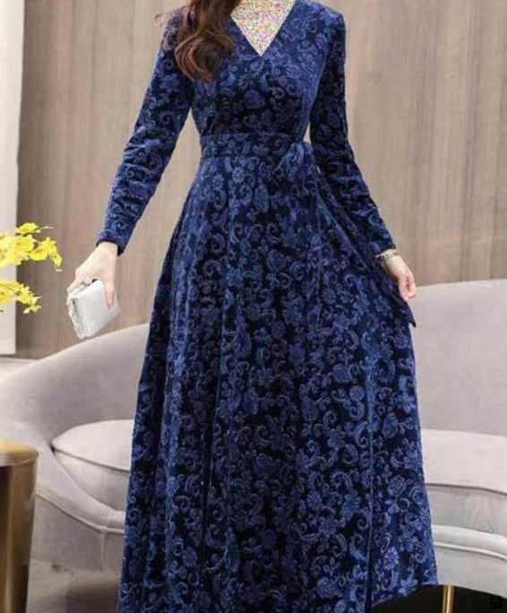 مدل لباس مجلسی استین دار بلند دخترانه