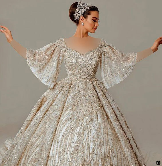 مدل لباس عروس بلند و شیک پرنسسی 