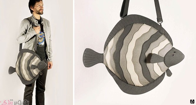 مدل کیف چرمی زنانه به شکل ماهی