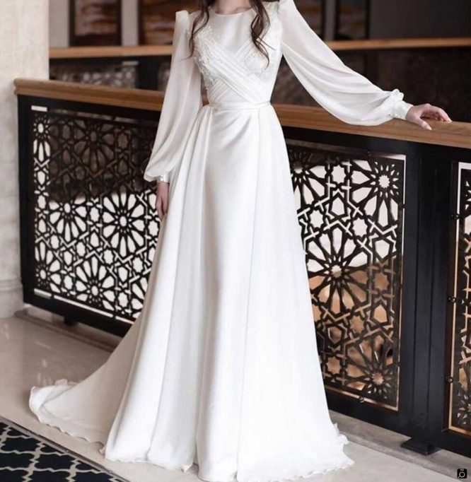  لباس عروس ساده و پوشیده برای عقد