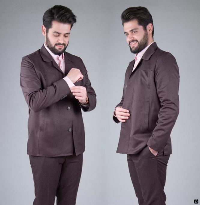 کت و شلوار لبنانی مردانه قهوه ای رنگ