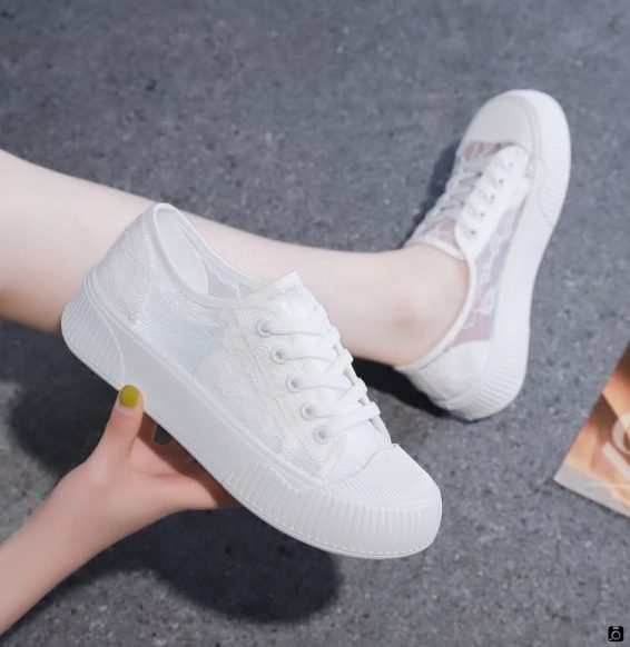 کفش اسپرت تابستانی دخترانه بندی سفید