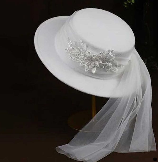 کلاه عروس دخترانه به همراه تور آویز