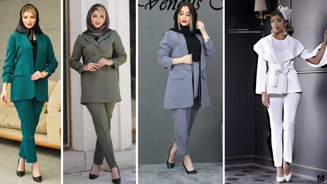 کت و شلوار زنانه برای افراد لاغر با الگوهای متنوع و خاص