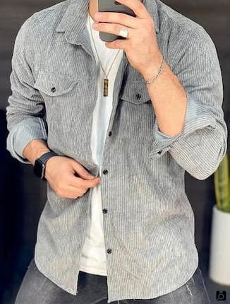 پیراهن مردانه زیبا مخمل کبریتی