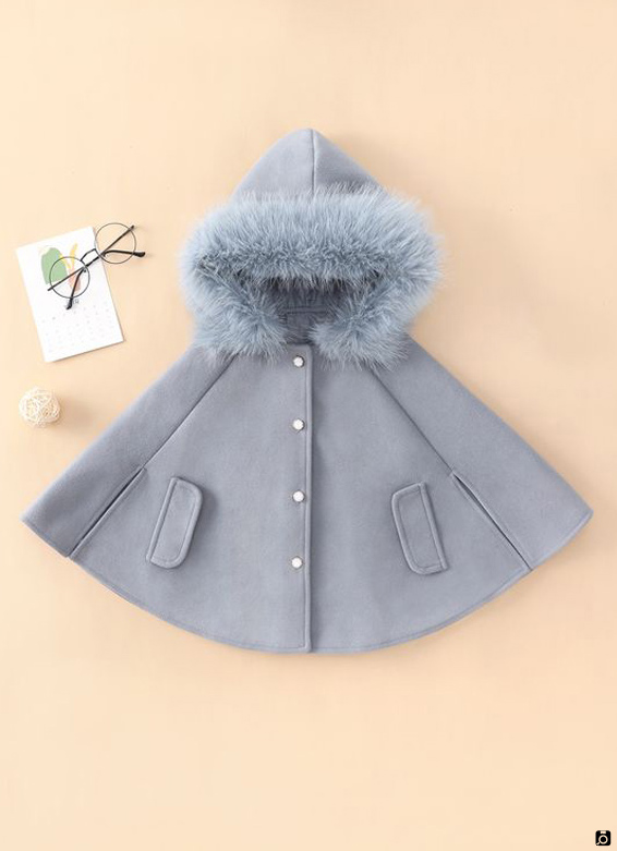 شنل زمستانی کلاه دار دخترانه بچگانه شیک و کاربردی