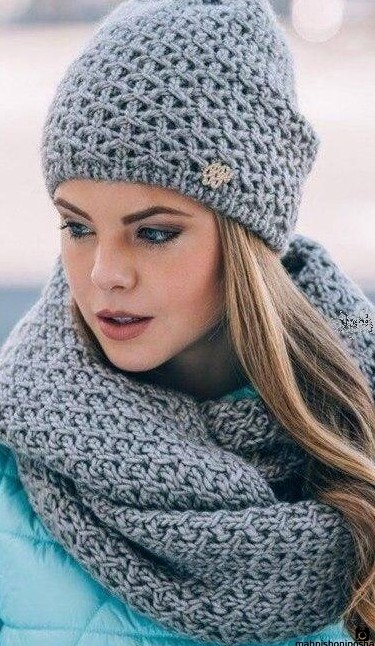 شال و کلاه جدید دخترانه مناسب زمستان
