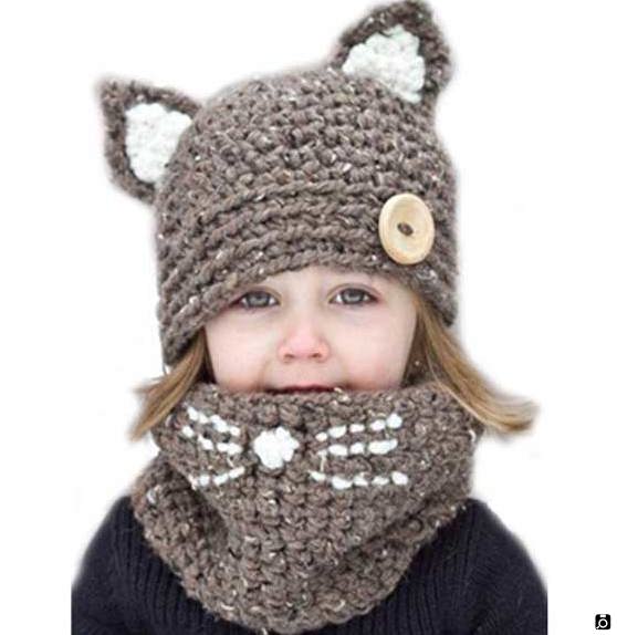 شال کلاه بافتنی بچه گانه مناسب فصل‌های سرد 