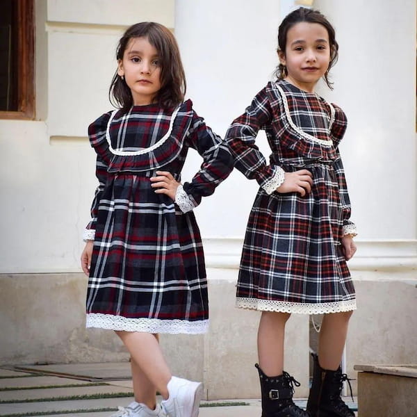 عکس-پیراهن پاییزه دخترانه کشمیر