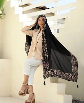 شال زنانه نخی