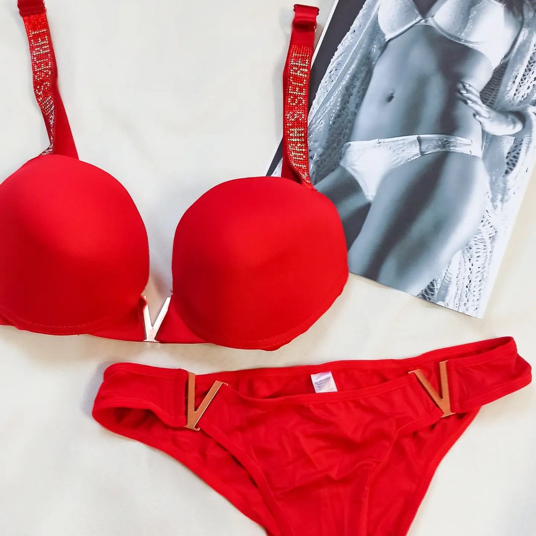 Victoria’s Secret Red Rhinestone Bra