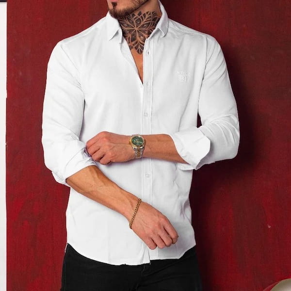 عکس-پیراهن آستین بلند مردانه حریر