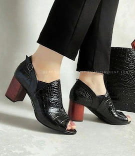 کفش پاشنه دار زنانه چرم صنعتی