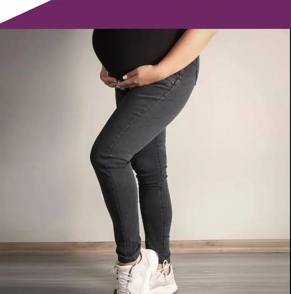 عکس-شلوار و سرهمی بارداری زنانه جین کاغذی