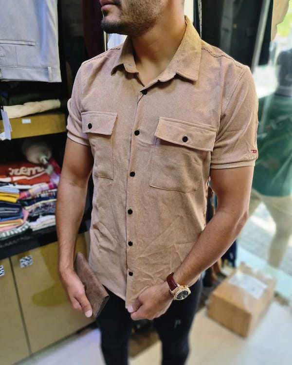 عکس-پیراهن مردانه مخمل کبریتی