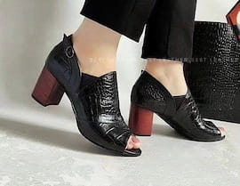 کفش پاشنه دار زنانه چرم صنعتی