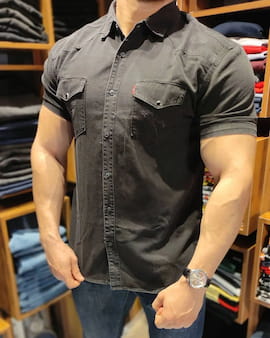 پیراهن آستین کوتاه مردانه تک رنگ