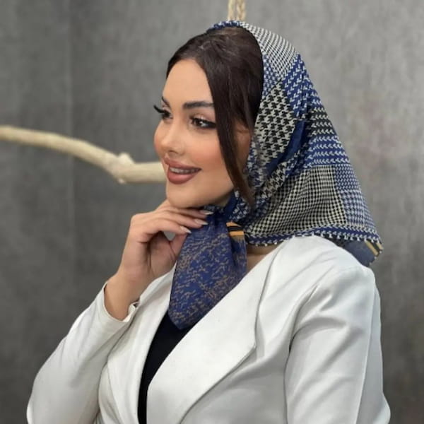 عکس-مینی اسکارف زنانه نخی تک رنگ