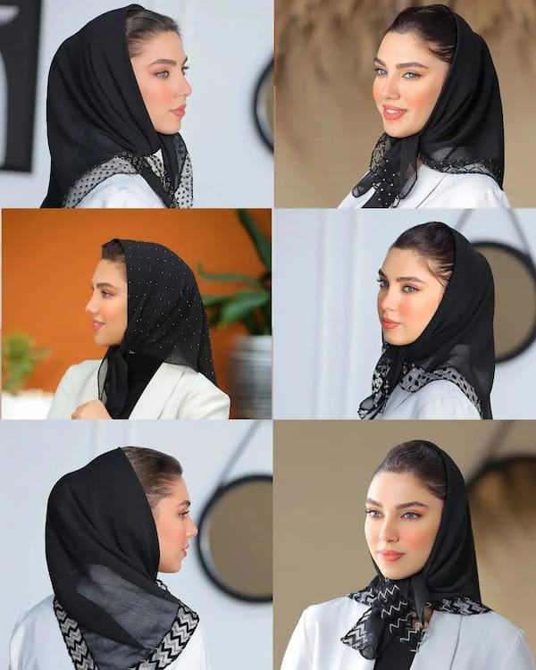 عکس-مینی اسکارف زنانه مخمل مشکی