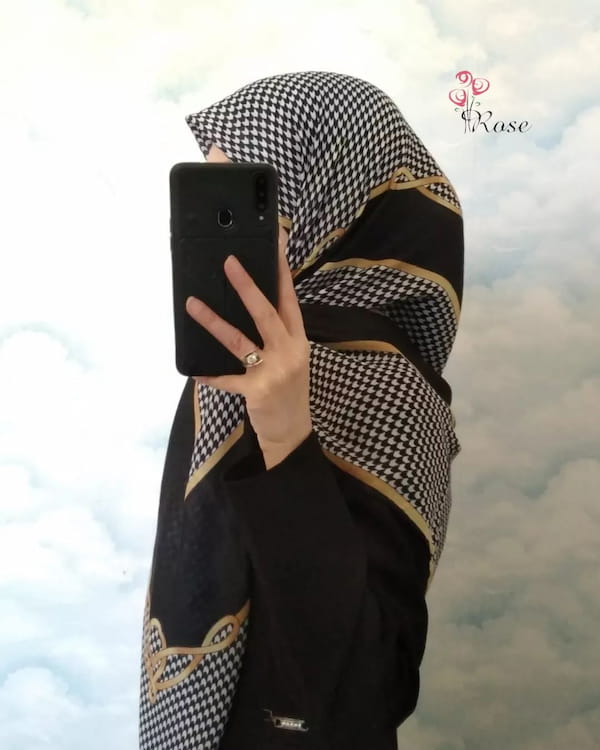 عکس-روسری زنانه نخی مشکی