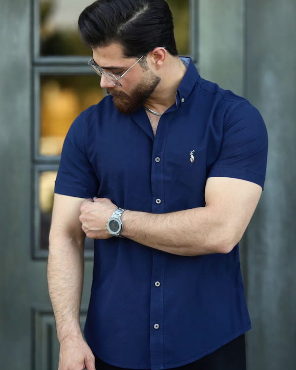 عکس-پیراهن اسلیم مردانه لینن