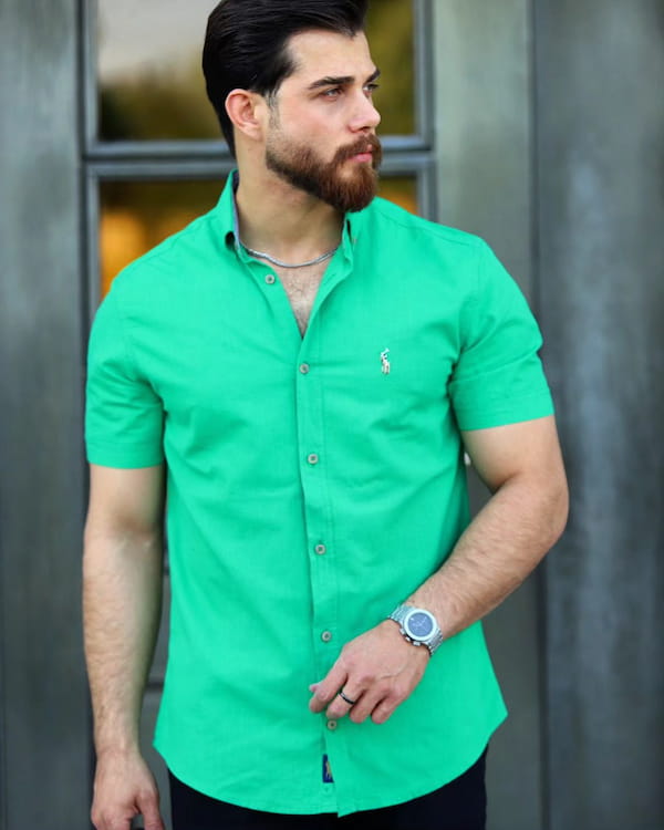 عکس-پیراهن اسلیم مردانه لینن
