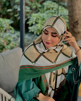 روسری زنانه نخ پنبه سفید