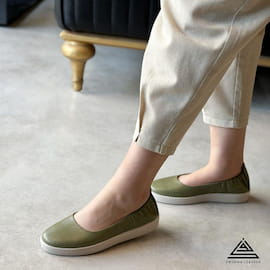 کفش زنانه چرم سبز