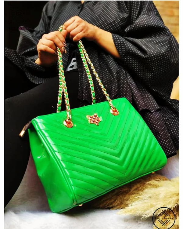 عکس-کیف زنانه ورنی سبز