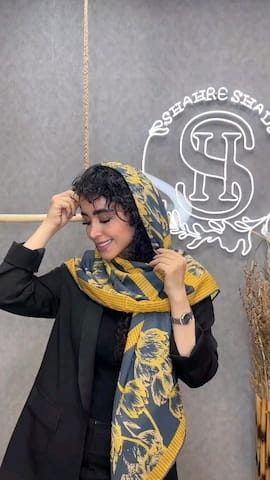 روسری زنانه نخی تک رنگ