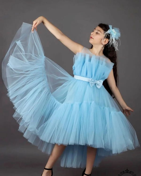 عکس-لباس مجلسی پرنسسی دخترانه آبی