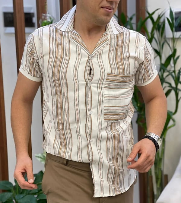 عکس-پیراهن اسپرت مردانه لینن