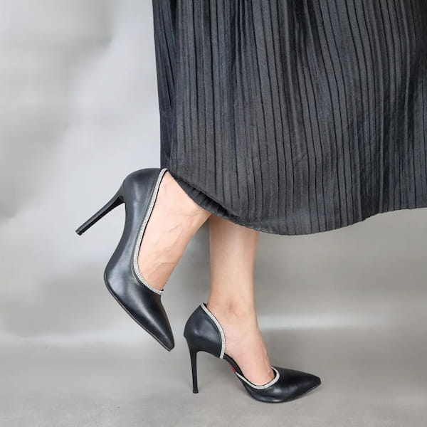 عکس-کفش پاشنه دار زنانه چرم مصنوعی