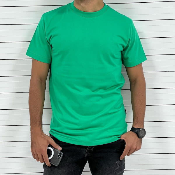 عکس-تیشرت مردانه پنبه سبز