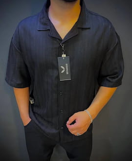 پیراهن مردانه کنفی مشکی
