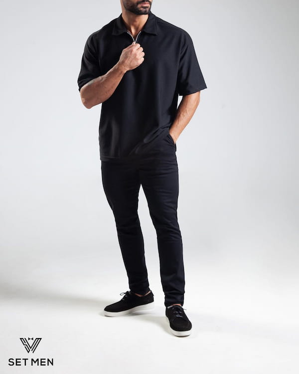 عکس-تیشرت یقه دار مردانه کبریتی
