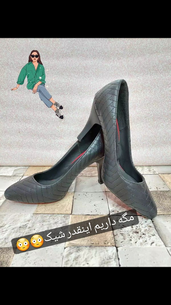 عکس-کفش مجلسی زنانه چرم مشکی