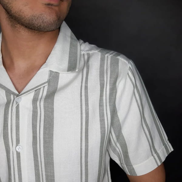 عکس-پیراهن آستین کوتاه مردانه لینن