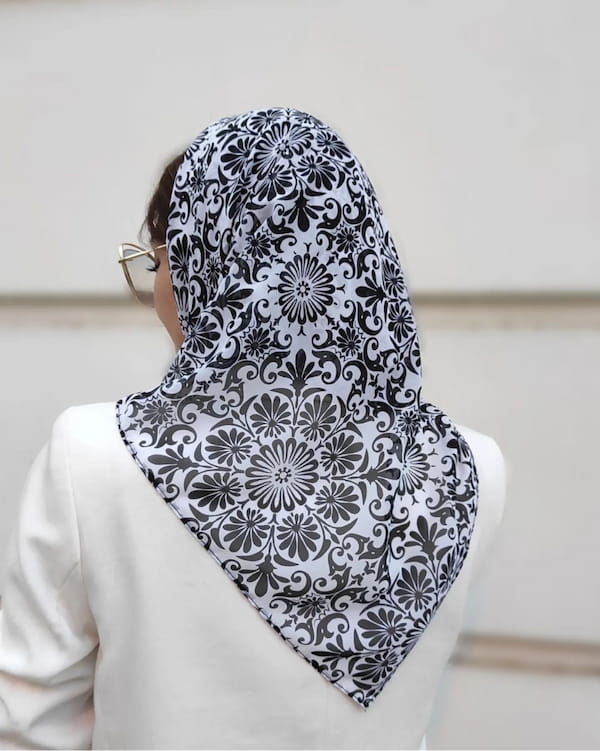 عکس-مینی اسکارف زنانه حریر تک رنگ