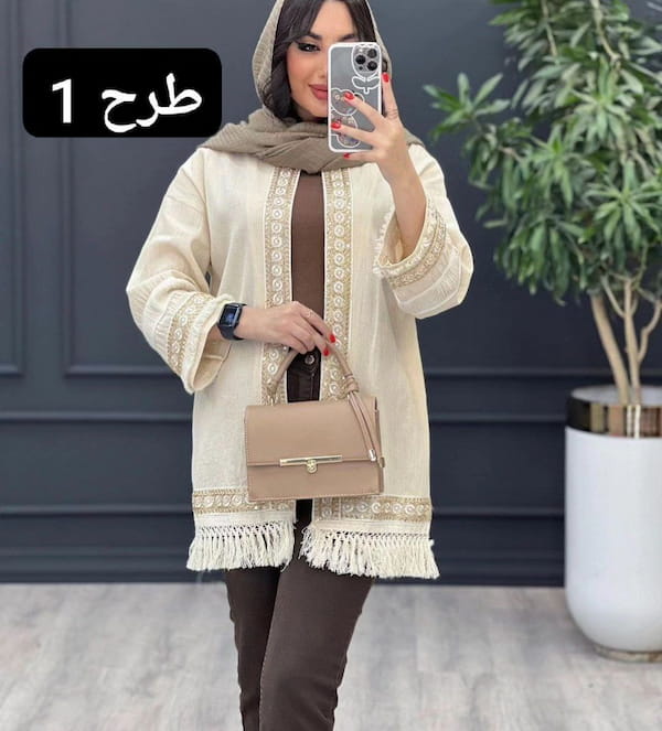 عکس-مانتو سوزن دوزی زنانه لینن