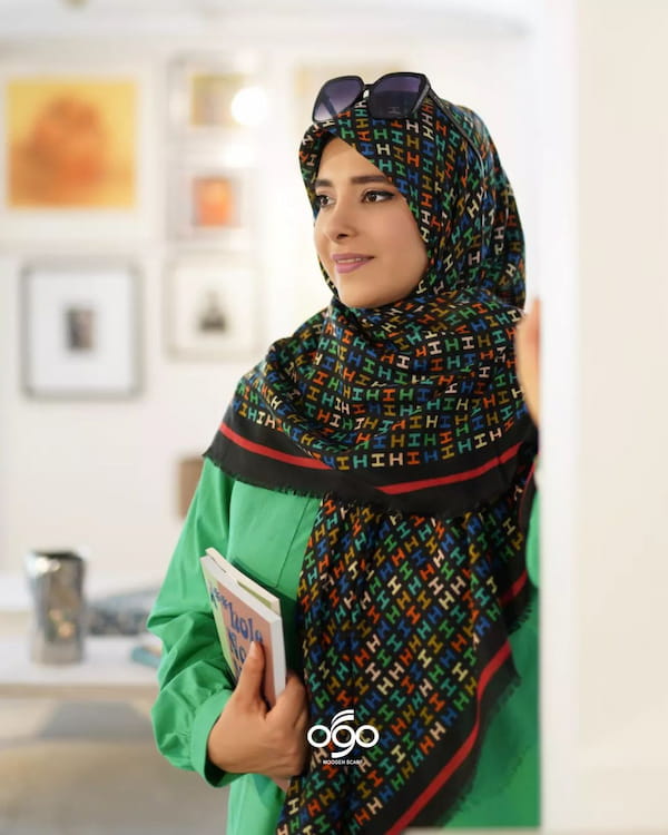 عکس-روسری زنانه نخ پنبه تک رنگ
