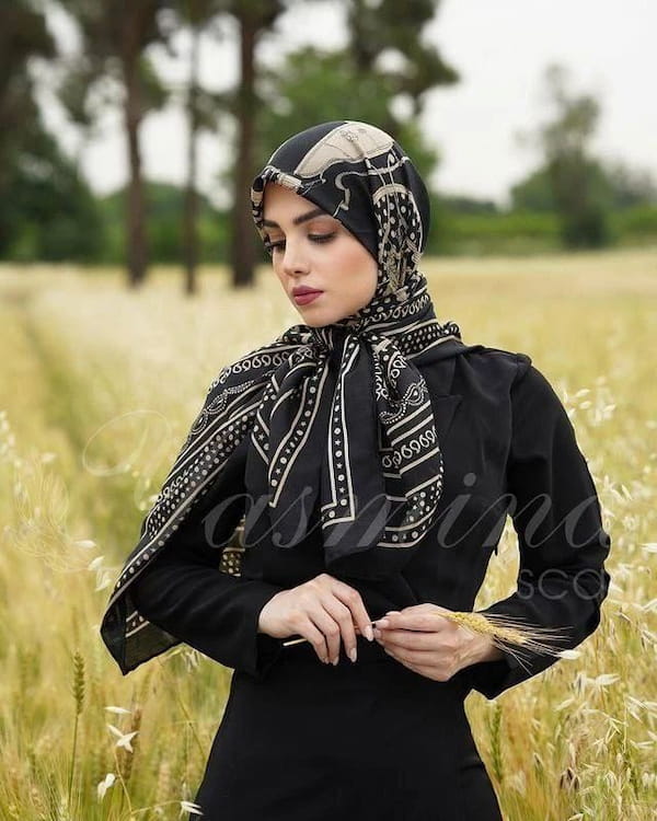 عکس-روسری زنانه جین مشکی