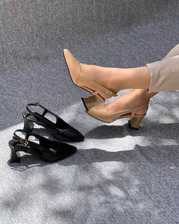 عکس-کفش پاشنه دار زنانه چرم مصنوعی